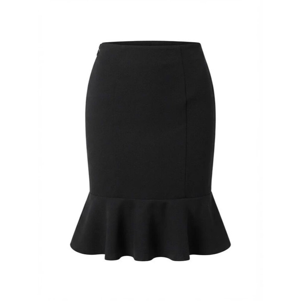 Isaac Mizrahi Black Ruffle Hem Skirt Size 2 (EUC) Office Siren
